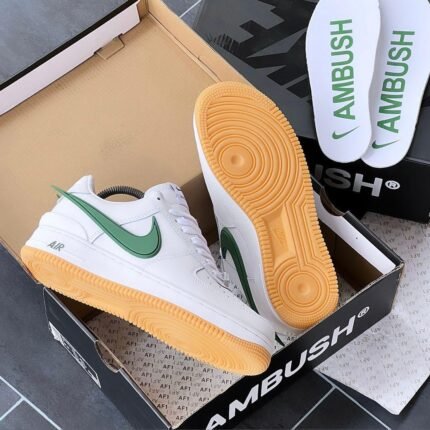 Nike Air Force 1 x AMBUSH – White and Green with Gum Sole