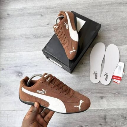 Puma Suede Classic Sneakers – Brown & White Retro Edition