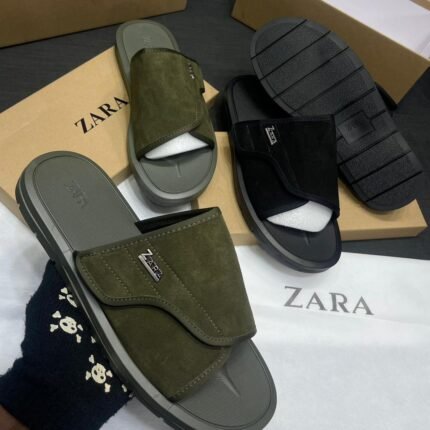 Stylish Zara Men’s Slippers - Olive Green